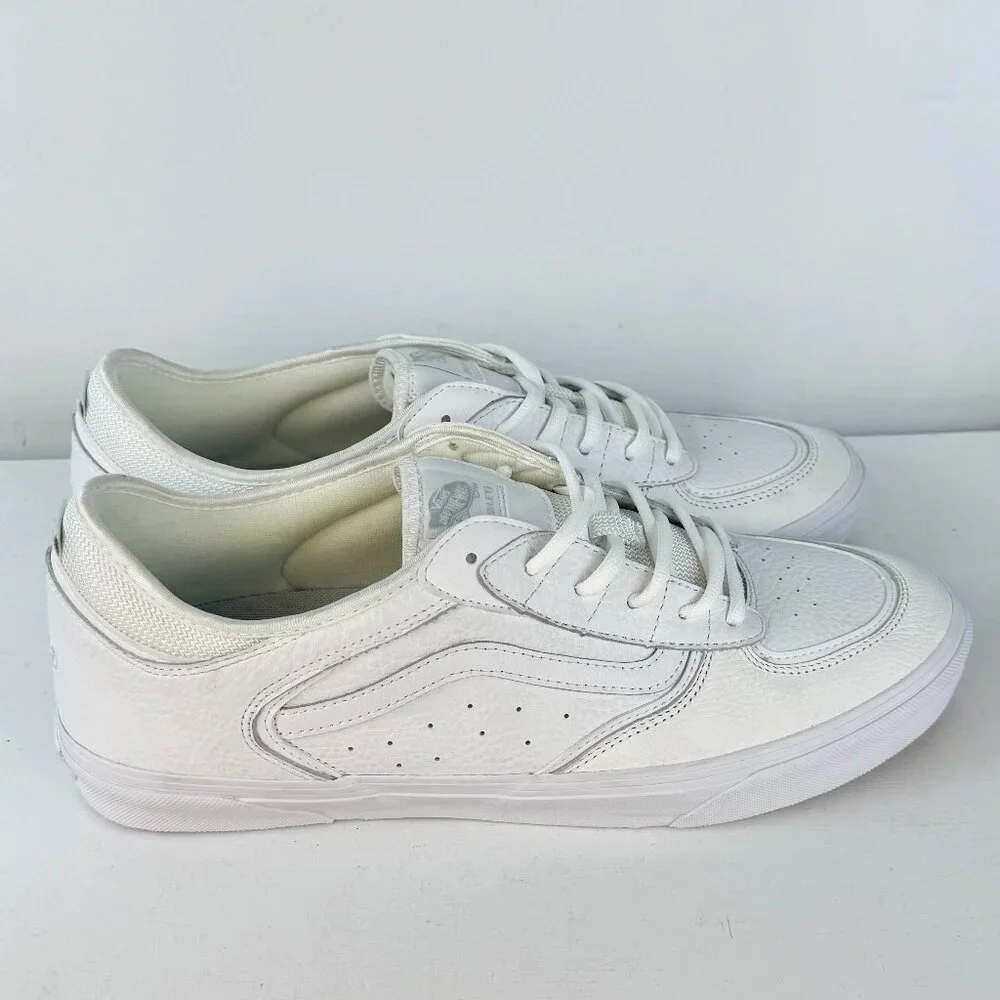 Men's 13 - VANS Skate Rowley Leather Shoes - White
